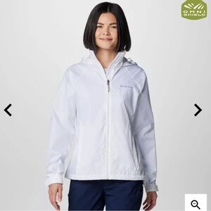 Columbia Switchback Jacket White Hood Full Zip Medium